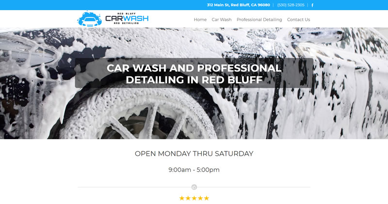Red Bluff Car Wash - Website Design by Optimize Worldwide