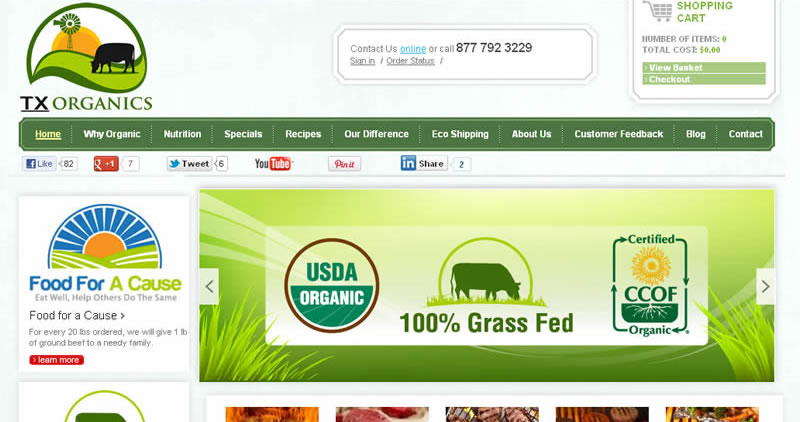 Organic Beef Shopping Cart - Website Design by Optimize Worldwide