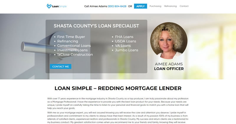 Shasta County Loans - Website Design by Optimize Worldwide