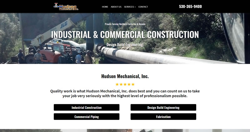 HudsonMechanical.biz - Website Design by Optimize Worldwide