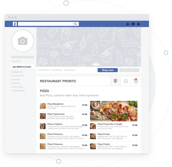 Facebook online ordering system