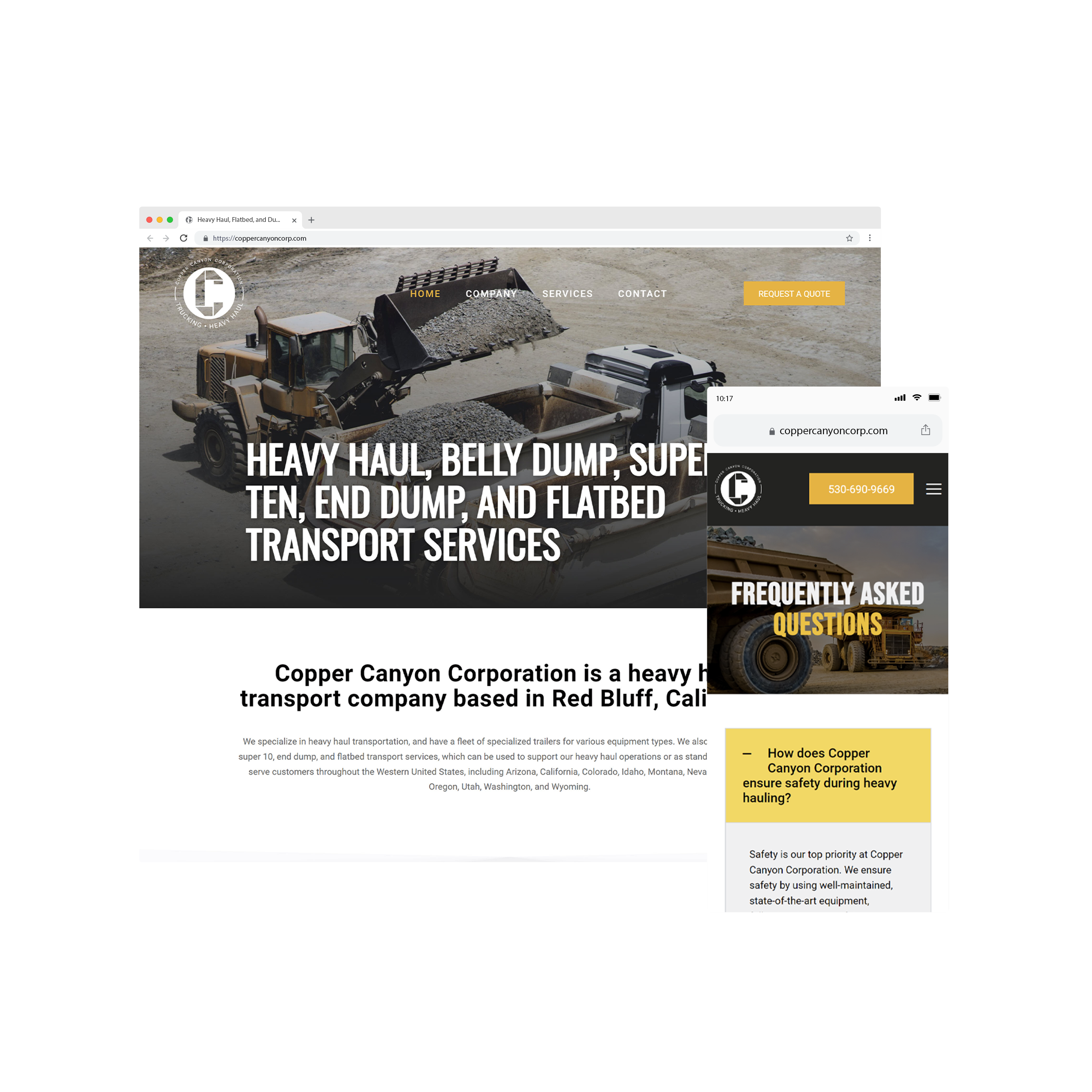 Heavy Hauling and Transport Company - Website Design