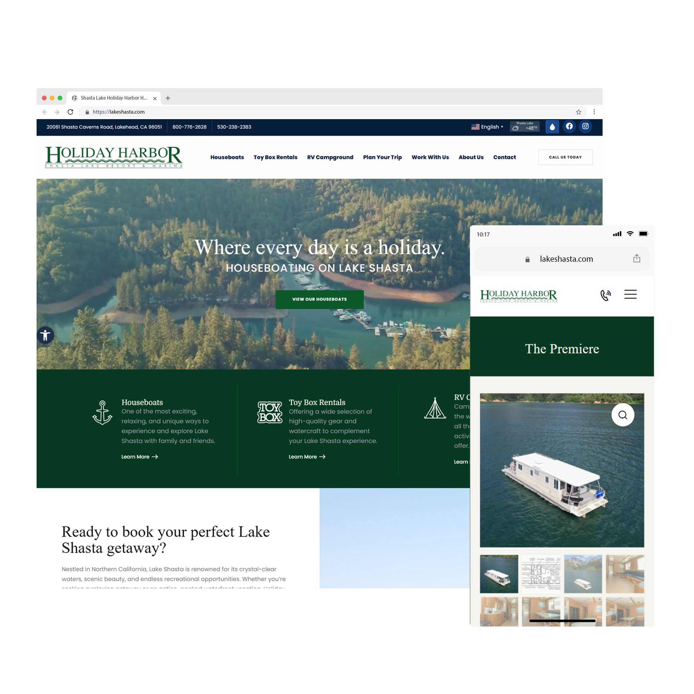 Lake Resort and Marina - Website Design