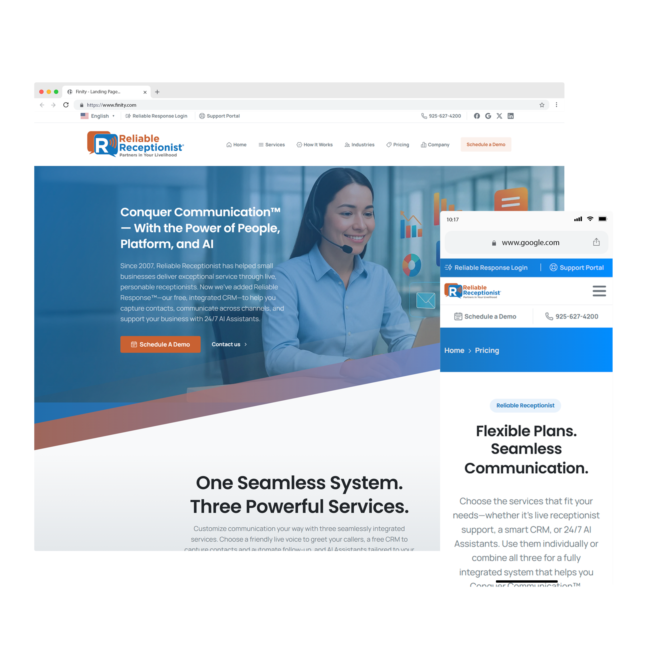Reliable Receptionist - Website Design