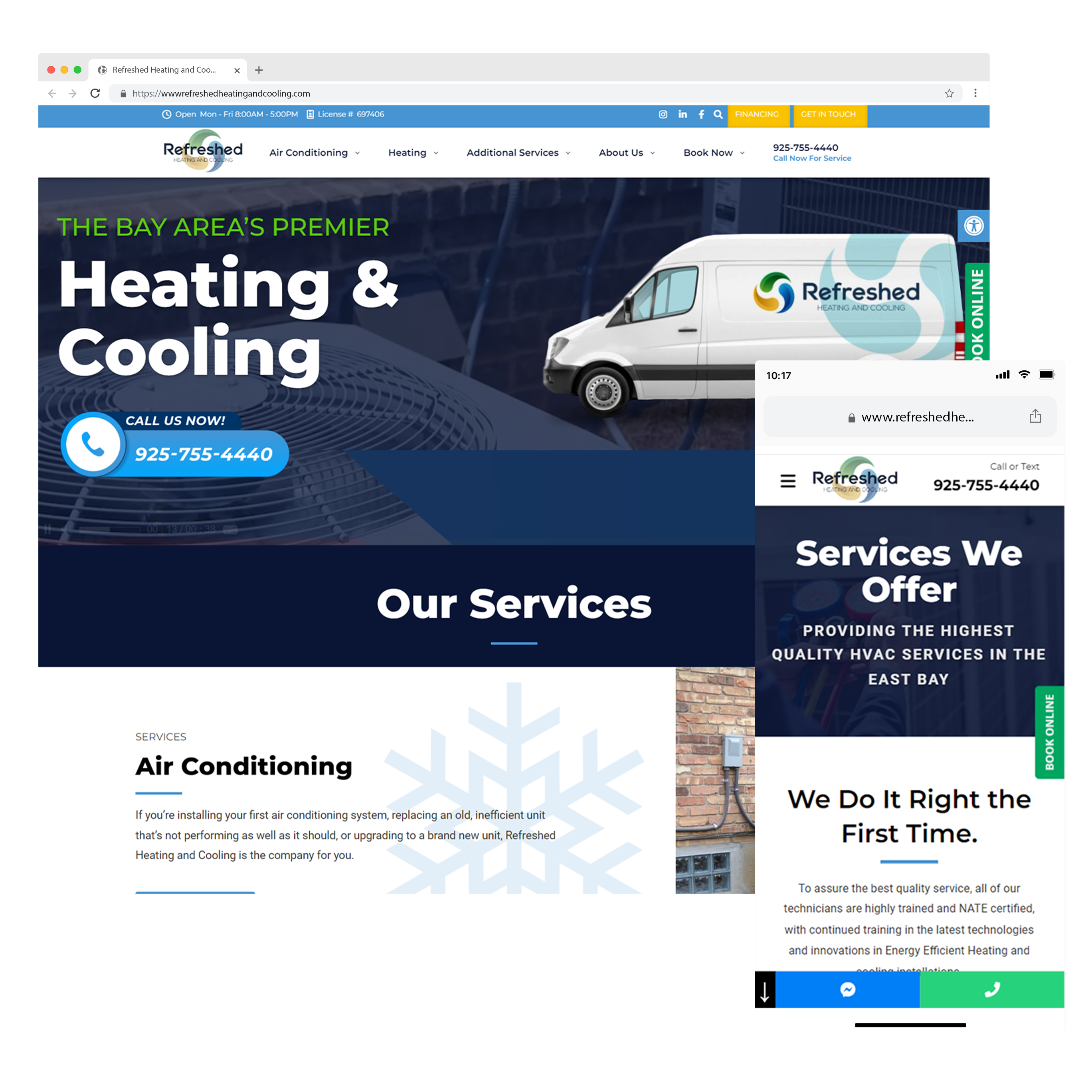 Air Conditioning and Heating HVAC Company - Website Design
