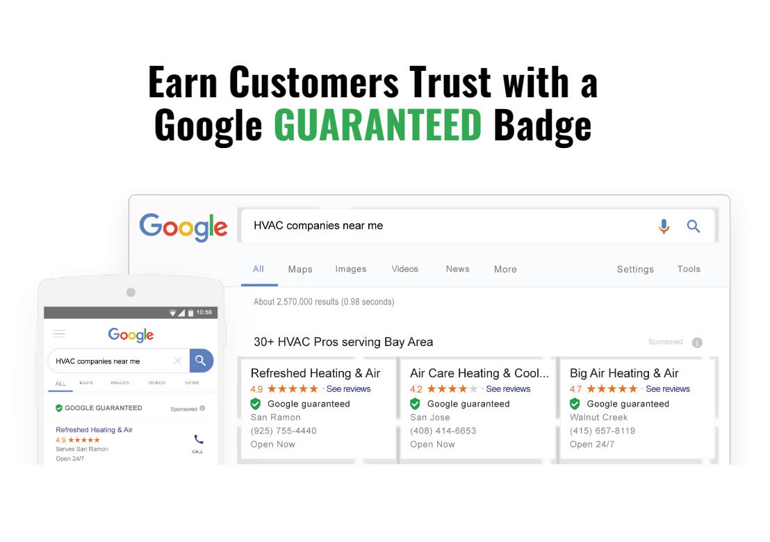 Earn HVAC Customers Trust with a Google GUARANTEED Badge