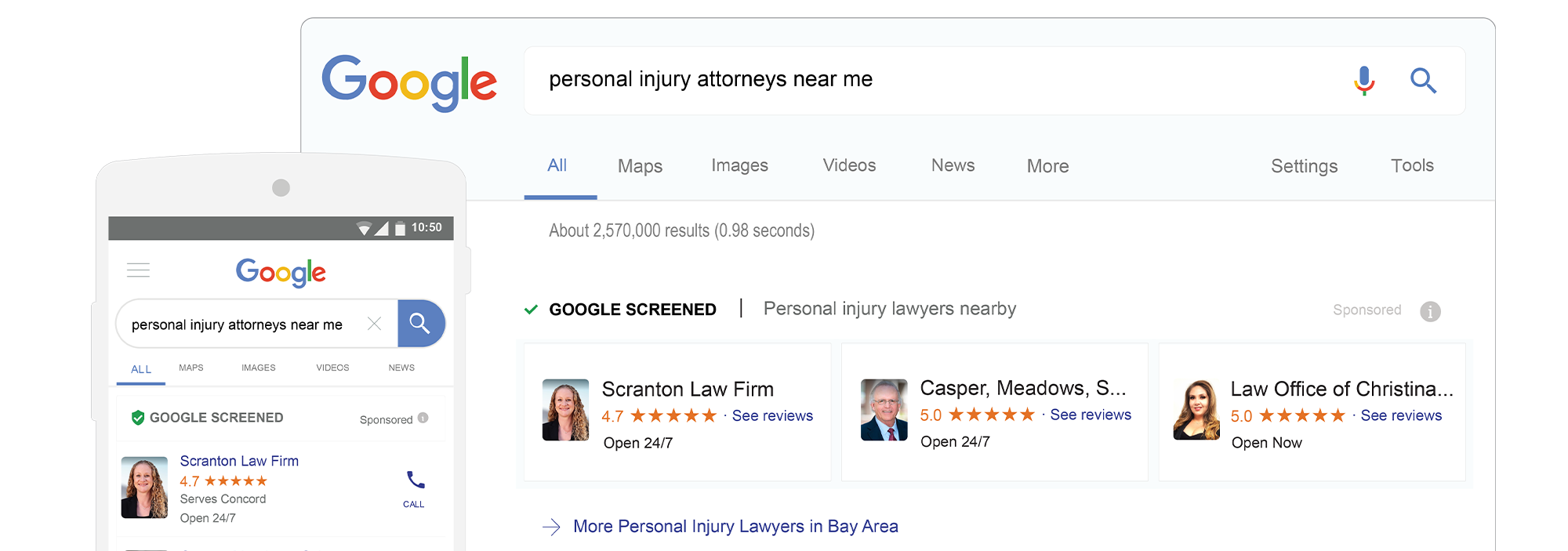 Google Screened Ads on Desktop for Attorneys