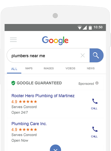 Local Service Ads search results mobile and desktop