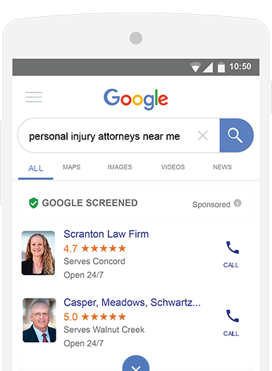 Google Screened Ads on Desktop for Attorneys