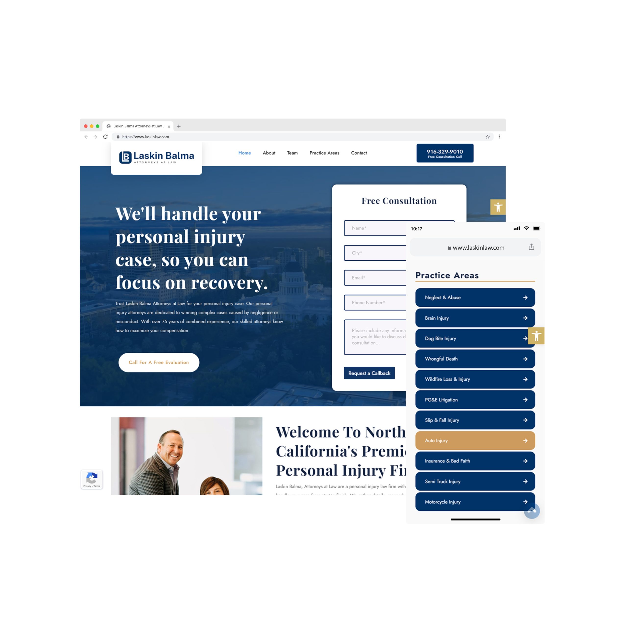 Personal Injury Law Firm - Web Design