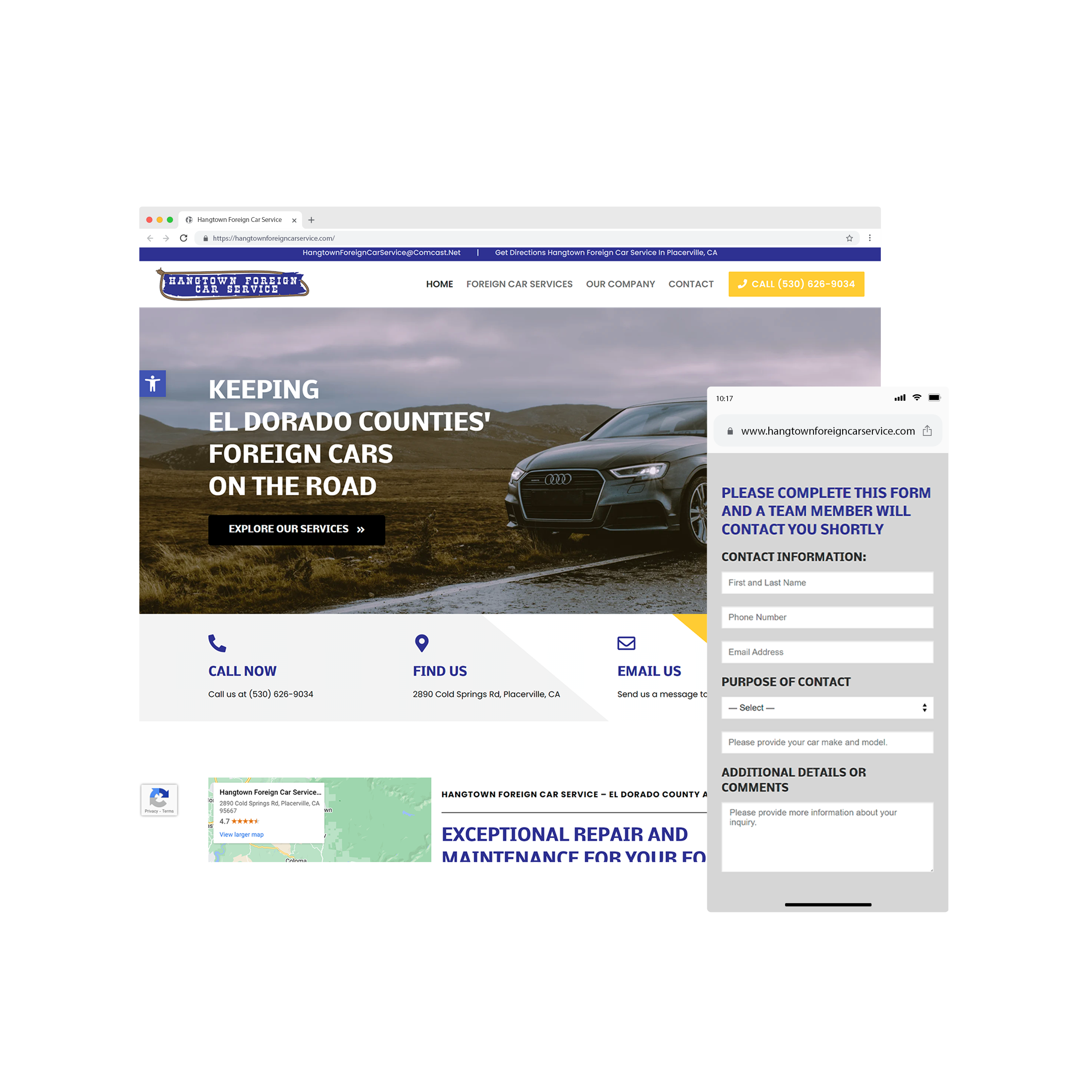 Car Repair Company - Website Design