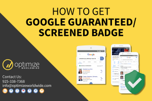 Text graphic that reads how to get google guaranteed and Screened Badge