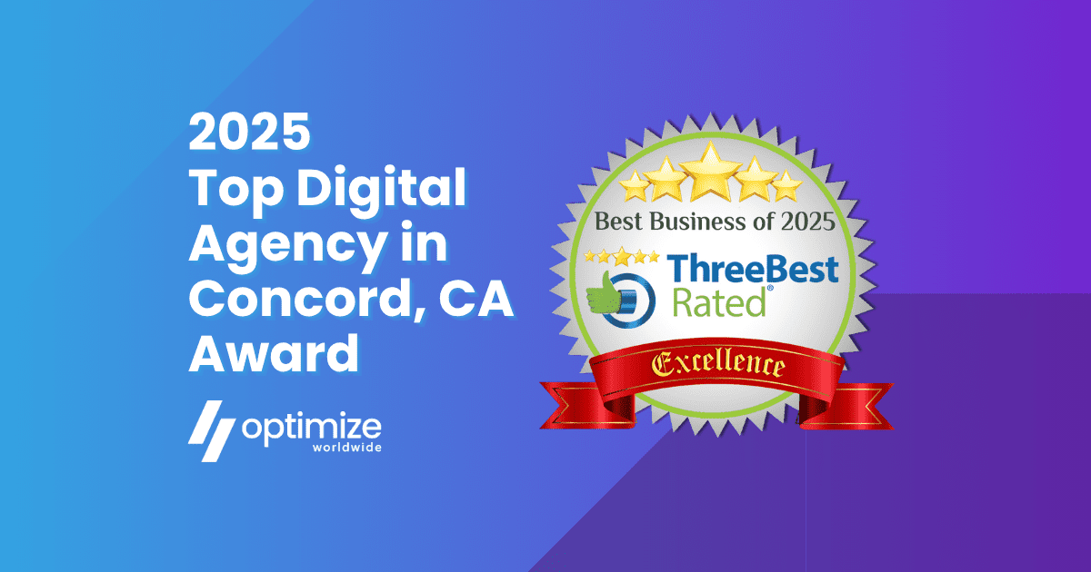 Optimize Worldwide Named One of the Top 3 Advertising Agencies in Concord, CA by Three Best Rated®