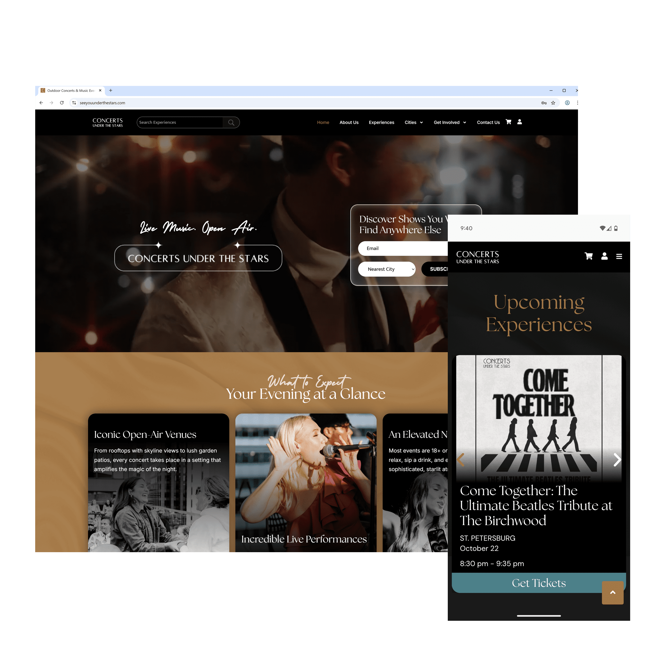 Entertainment Website Design
